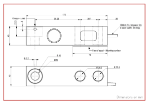 Kích thước Loadcell Scaime SK30X-3T