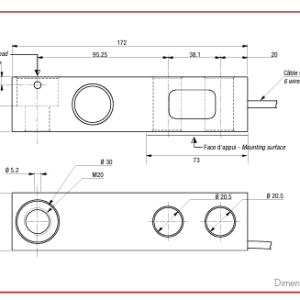 Kích thước Loadcell Scaime SK30X-3T